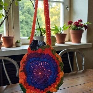 Vibrant Crochet Shoulder Bag